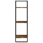 3-Tier Wall Shelf Smoked Oak 30x25x100 cm Engineered Wood