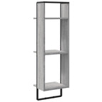 3-Tier Wall Shelf Grey Sonoma 30x25x100 cm Engineered Wood