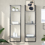 3-Tier Wall Shelf Grey Sonoma 30x25x100 cm Engineered Wood