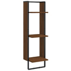 3-Tier Wall Shelf Brown Oak 30x25x100 cm Engineered Wood