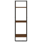 3-Tier Wall Shelf Brown Oak 30x25x100 cm Engineered Wood