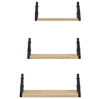 3 Piece Wall Shelf Set Sonoma Oak Engineered Wood