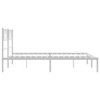 Metal Bed Frame without Mattress with Headboard White 120x190cm