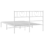 Metal Bed Frame without Mattress with Headboard White 120x190cm
