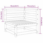 Garden Sofa Corner 70x70x67 cm Solid Wood Pine