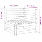 Garden Sofa Corner Wax Brown 70x70x67 cm Solid Wood Pine