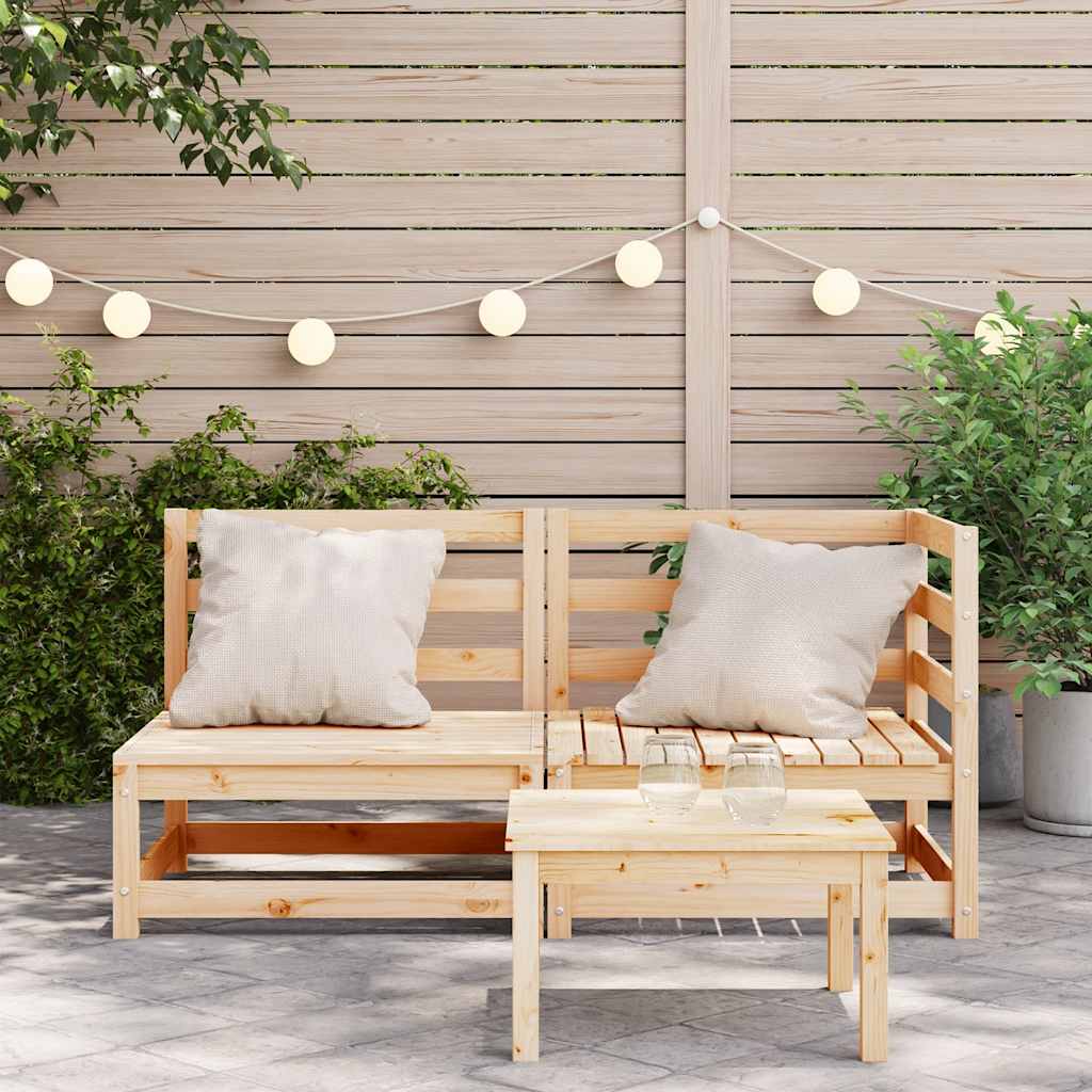 Garden Sofa 2-Seater Solid Wood Pine