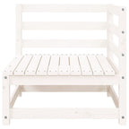 Garden Sofa 2-Seater White Solid Wood Pine