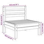 Garden Sofas Armless 4 pcs Wax Brown Solid Wood Pine