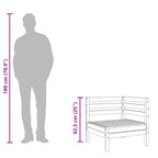 Garden Sofa 3-Seater Solid Wood Pine