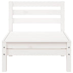 Garden Sofa 3-Seater White Solid Wood Pine