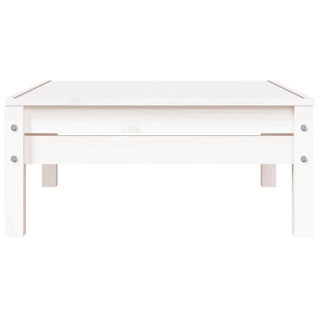 Garden Sofa 3-Seater White Solid Wood Pine