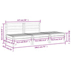 Garden Sofa 3-Seater White Solid Wood Pine