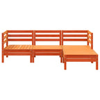 Garden Sofa 3-Seater with Footstool Wax Brown Solid Wood Pine