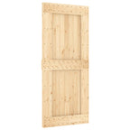 Sliding Door with Hardware Set 90x210 cm Solid Wood Pine