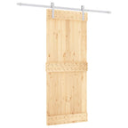 Sliding Door with Hardware Set 85x210 cm Solid Wood Pine