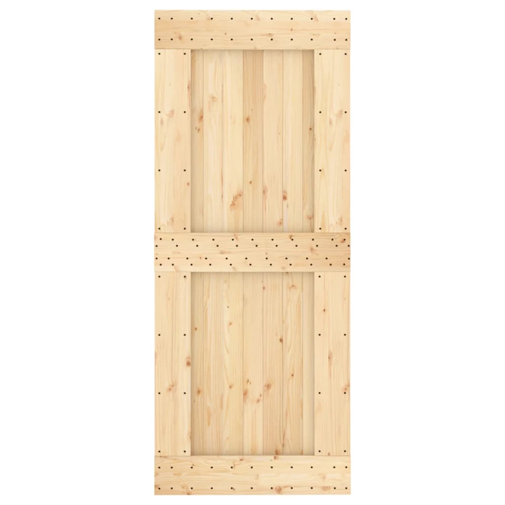 Sliding Door with Hardware Set 85x210 cm Solid Wood Pine