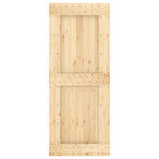 Sliding Door with Hardware Set 85x210 cm Solid Wood Pine