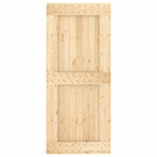 Sliding Door with Hardware Set 90x210 cm Solid Wood Pine