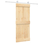 Sliding Door with Hardware Set 85x210 cm Solid Wood Pine