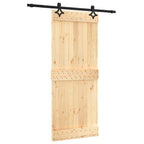Sliding Door with Hardware Set 85x210 cm Solid Wood Pine