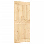 Sliding Door with Hardware Set 90x210 cm Solid Wood Pine