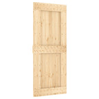 Sliding Door with Hardware Set 85x210 cm Solid Wood Pine