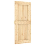 Sliding Door with Hardware Set 90x210 cm Solid Wood Pine