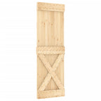 Sliding Door with Hardware Set 70x210 cm Solid Wood Pine