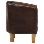 Tub Chair Dark Brown Real Leather