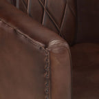 Tub Chair Dark Brown Real Leather