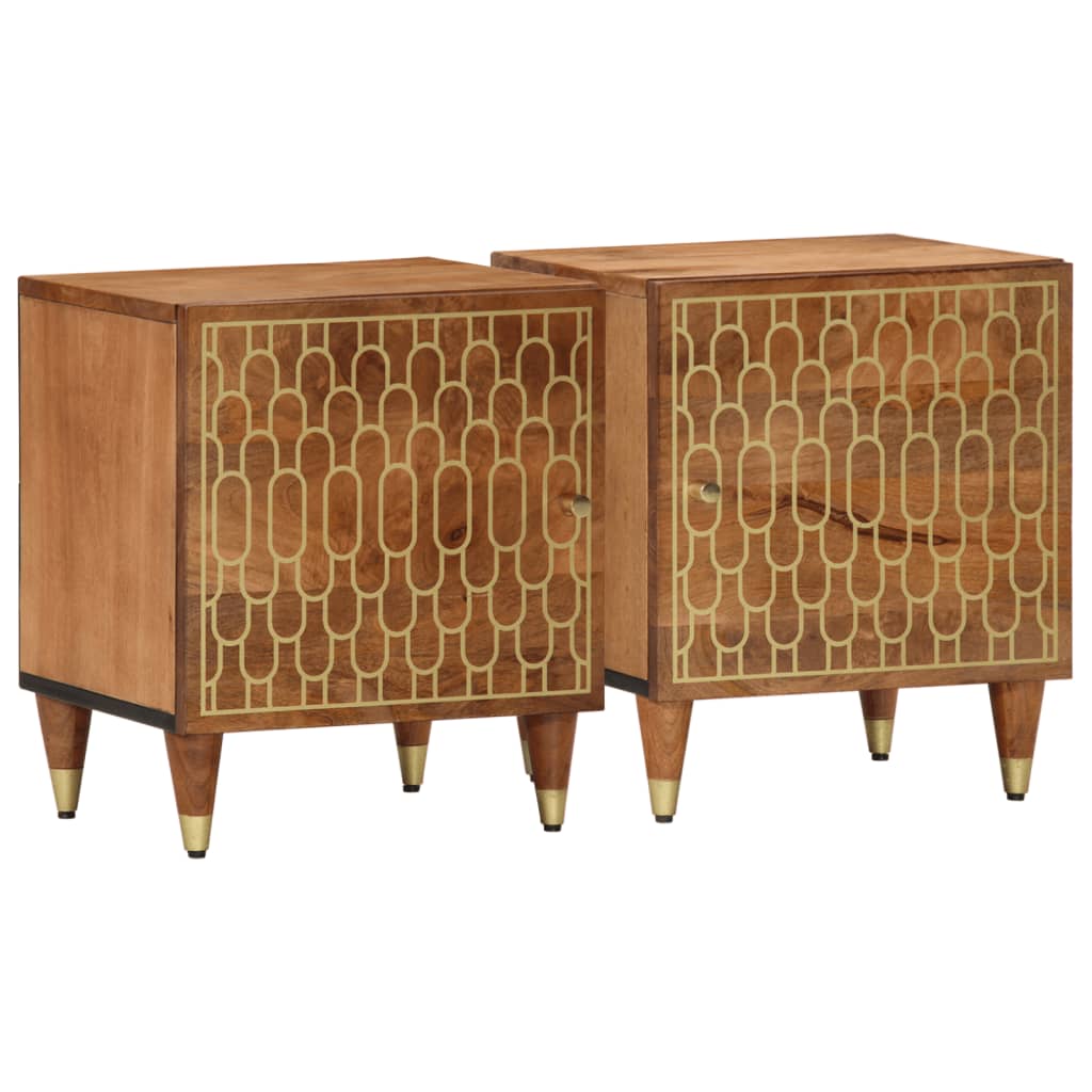 Bedside Cabinets 2 pcs 40x33x46 cm Solid Wood Mango