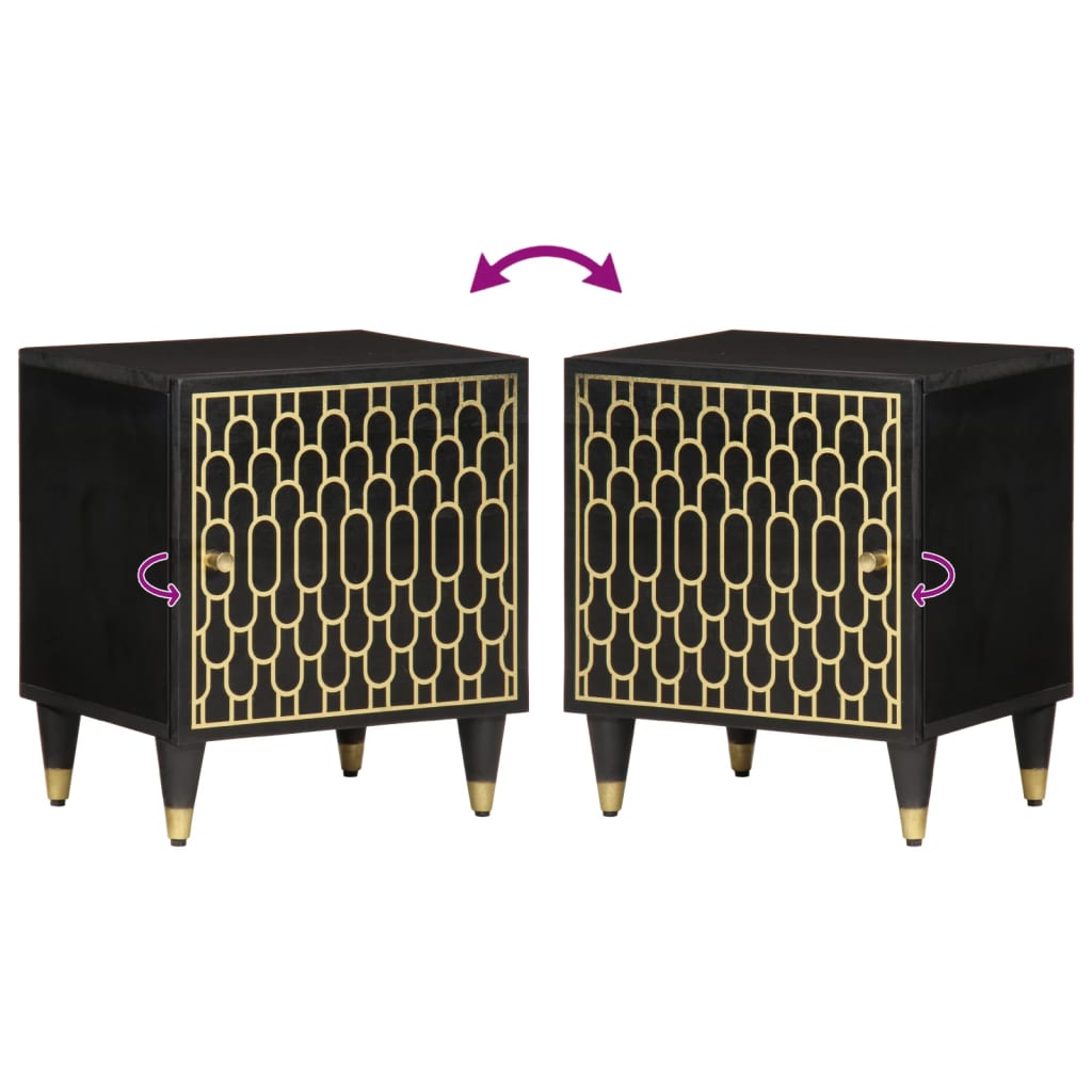 Bedside Cabinets 2 pcs 40x33x46 cm Solid Wood Mango