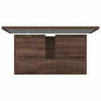 2 Piece Bathroom Furniture Set Brown Oak Engineered Wood