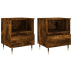 Bedside Cabinets 2 pcs Smoked Oak 40x35x50 cm Engineered Wood