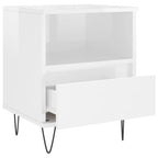 Bedside Cabinet High Gloss White 40x35x50 cm Engineered Wood