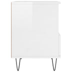 Bedside Cabinet High Gloss White 40x35x50 cm Engineered Wood