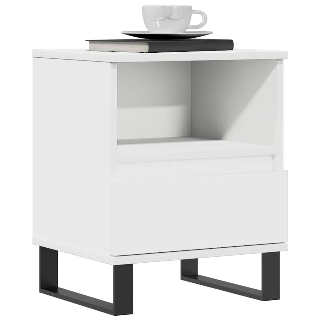 Bedside Cabinet White 40x35x50 cm Engineered Wood