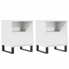 Bedside Cabinets 2 pcs White 40x35x50 cm Engineered Wood
