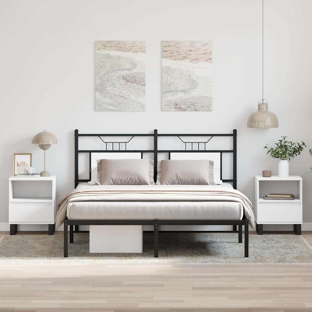 Bedside Cabinets 2 pcs White 40x35x50 cm Engineered Wood