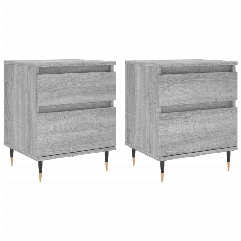 Bedside Cabinets 2 pcs Grey Sonoma 40x35x50 cm Engineered Wood