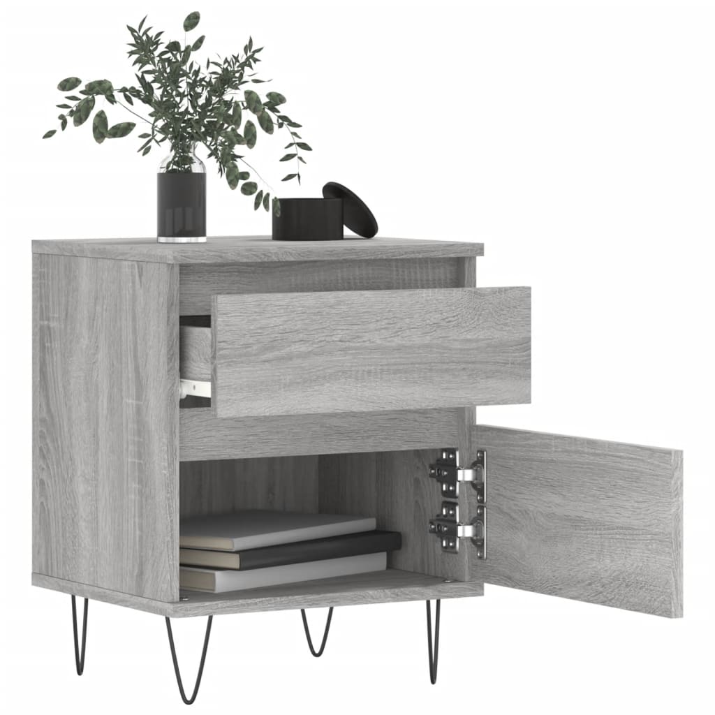 Bedside Cabinet Grey Sonoma 40x35x50 cm Engineered Wood