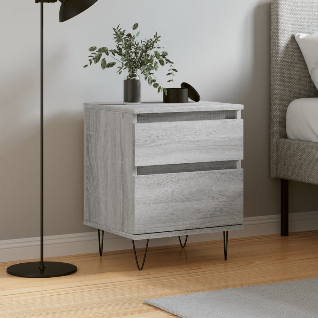 Bedside Cabinet Grey Sonoma 40x35x50 cm Engineered Wood