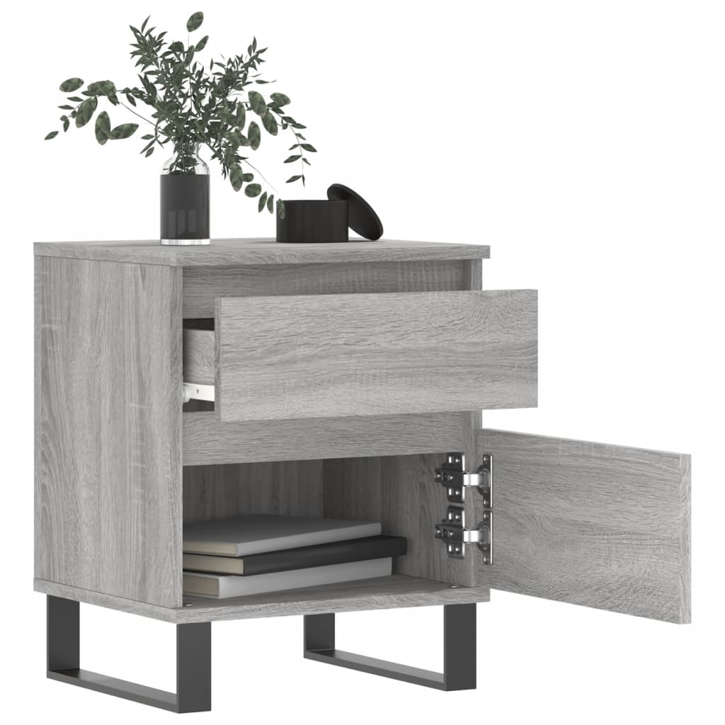 Bedside Cabinets 2 pcs Grey Sonoma 40x35x50 cm Engineered Wood