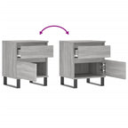 Bedside Cabinets 2 pcs Grey Sonoma 40x35x50 cm Engineered Wood