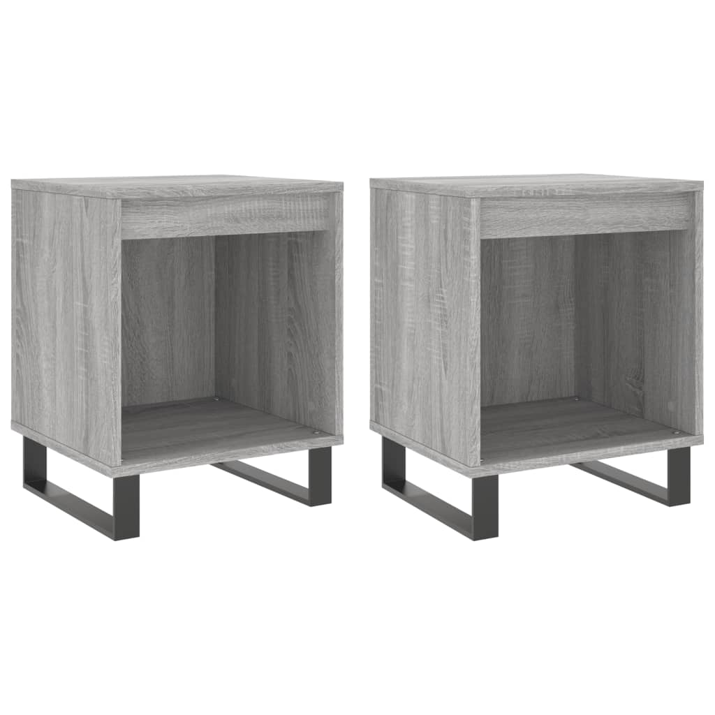Bedside Cabinets 2 pcs Grey Sonoma 40x35x50 cm Engineered Wood