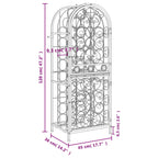 Wine Rack for 41 Bottles Black 45x36x120 cm Wrought Iron