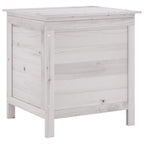 Garden Storage Box White 50x49x56.5 cm Solid Wood Fir