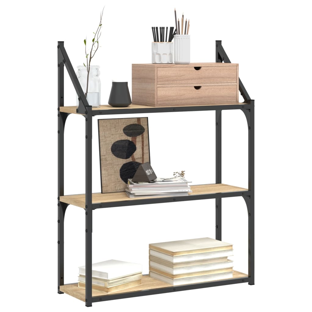 3-Tier Wall Shelf Sonoma Oak 60x21x78.5 cm Engineered Wood
