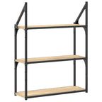 3-Tier Wall Shelf Sonoma Oak 60x21x78.5 cm Engineered Wood